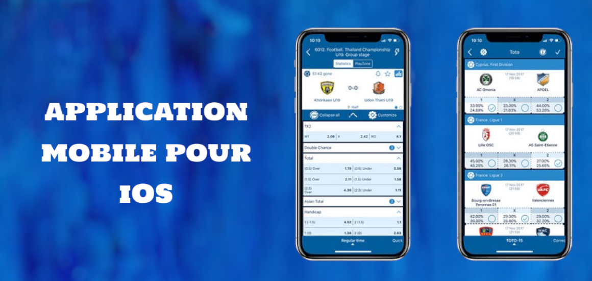 1xBet application mobile pour iOS