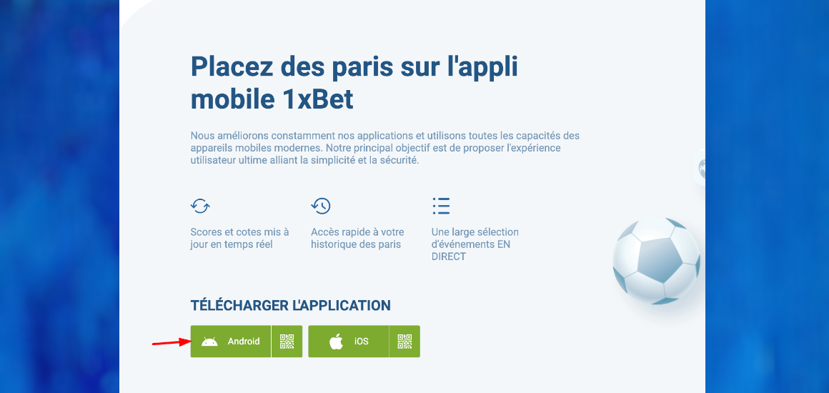 Comment installer 1xBet APK pour Android