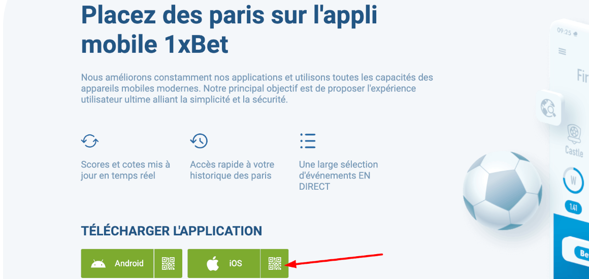 Comment telecharger 1xBet sur iPhone