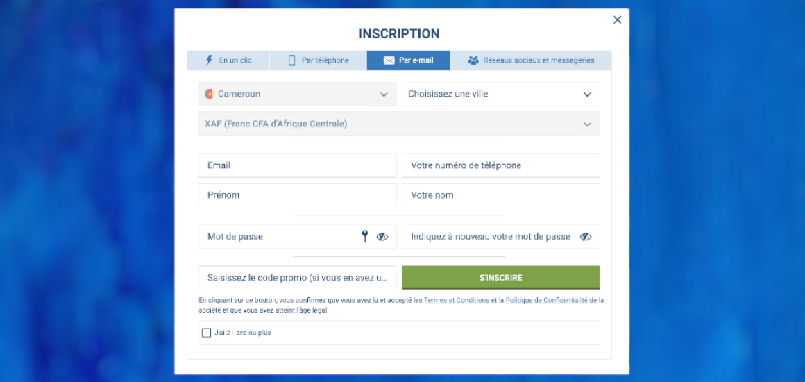 Inscription par e-mail